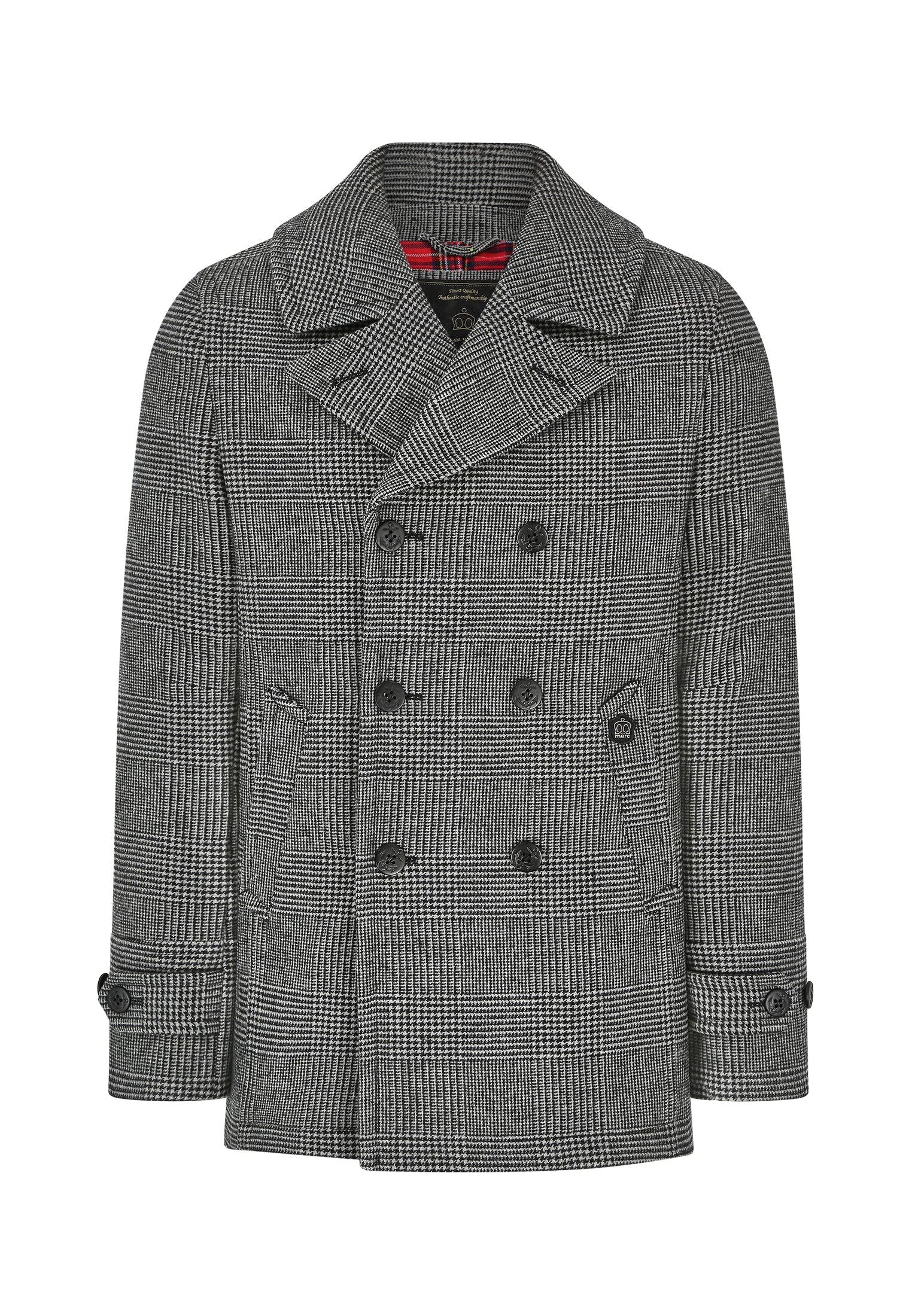 Prince of Wales Peacoat Front by Merc London