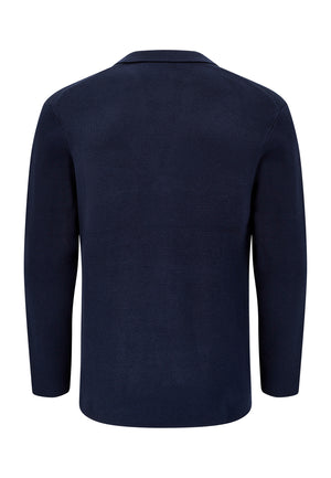 colour_Navy|Knitted Blazer