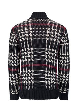 colour_Black|Houndstooth Check Black  Cardigan