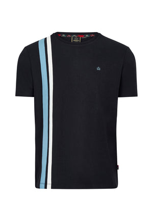 colour_Black|Belmont Racer Stripe Men's T-Shirt In Black