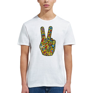 Colour_White|Peace Printed T-Shirt Merc x Phigment