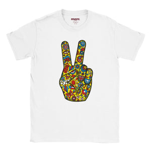 Colour_White|Peace Printed T-Shirt Merc x Phigment