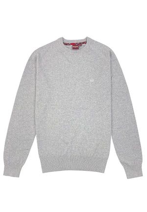 colour_Light Grey Marl|Super Soft Knitted Polo Shirt In Dark Blue by Merc