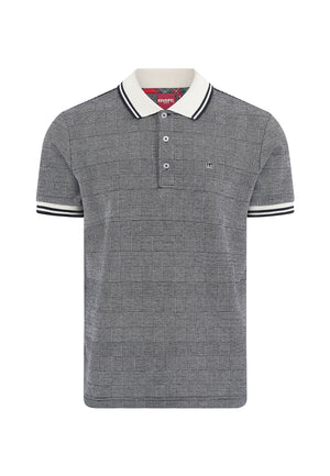 colour_Black|Prince of Wales Check Polo Shirt in Black