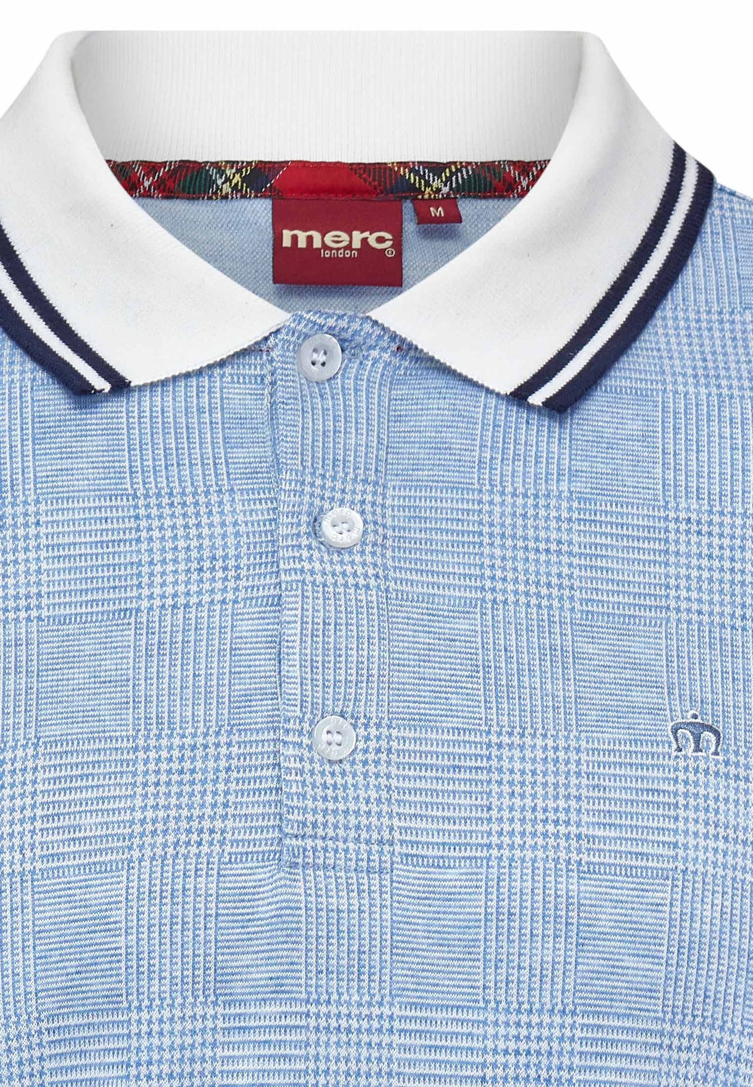 colour_Vintage Blue|Prince of Wales Check Polo Shirt in Blue