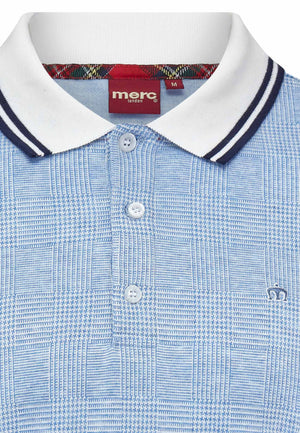 colour_Vintage Blue|Prince of Wales Check Polo Shirt in Blue