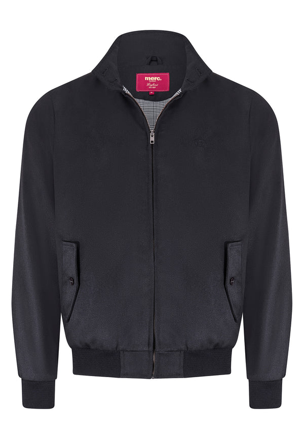 colour_Black|Gardner Mens Black Twilll Harrington Jacket [MADE IN ENGLAND]