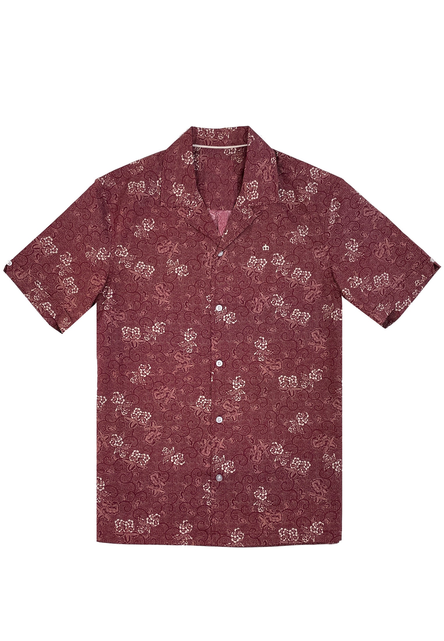 colour_Burgundy|Foliage Print Shirt