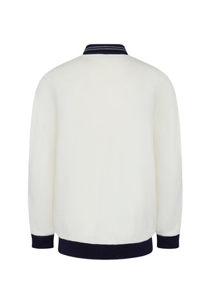 colour_Vanilla|Zip Through Tracktop with zipper on the chest