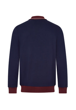 colour_Navy|Zip Through Tracktop with zipper on the chest