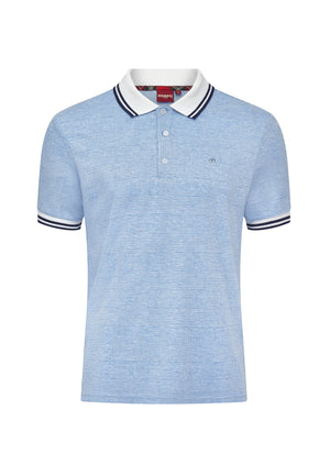 colour_Vintage Blue|Prince of Wales Check Polo Shirt in Blue