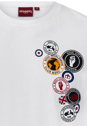 colour_Off White|Badges Graphic Print T-Shirt by Merc London
