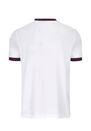 colour_White|Belmont Racer Stripe Men's T-Shirt In White
