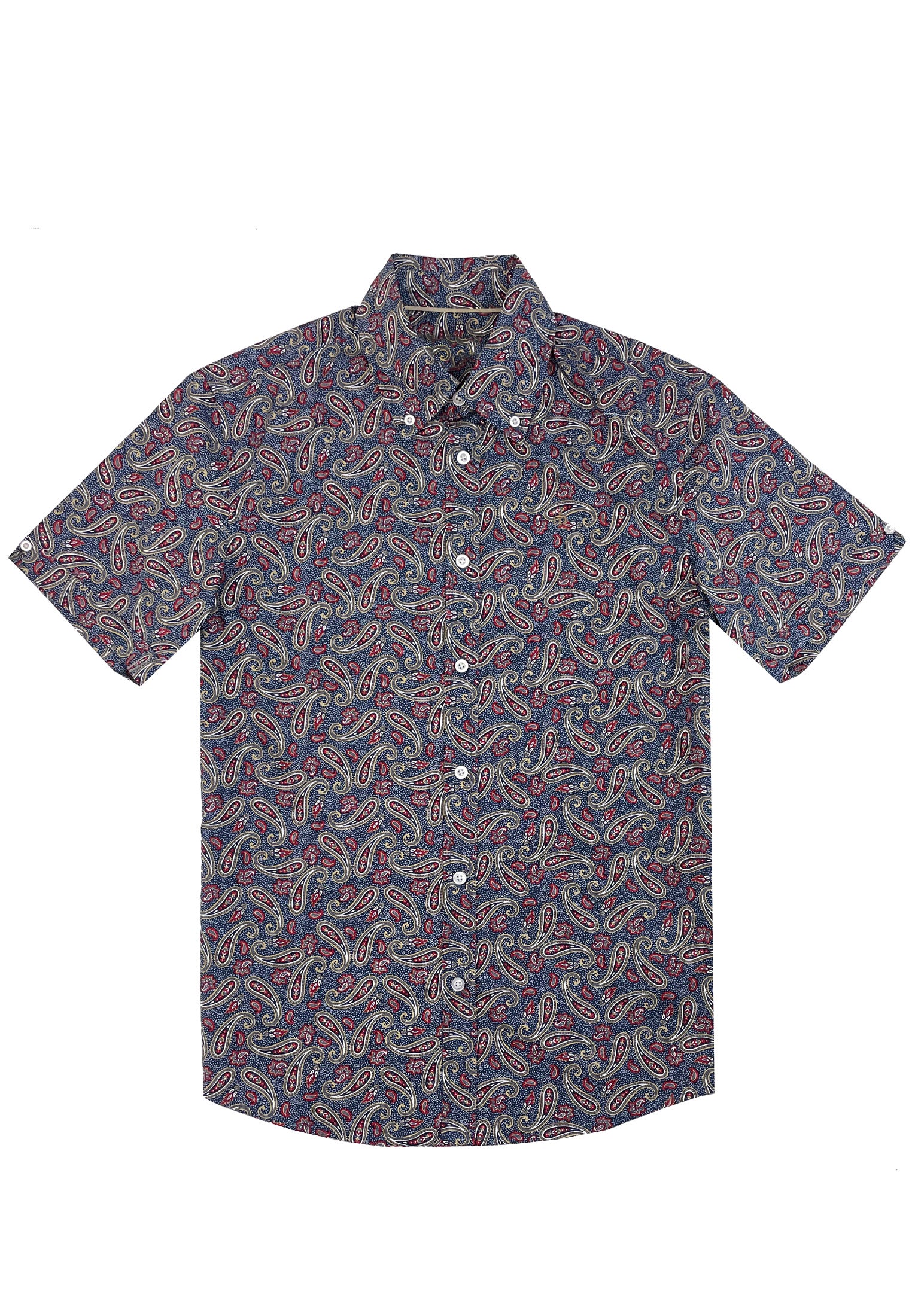 colour_Navy|Paisley Printed Shirt