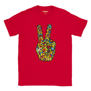 Colour_Red|Peace Printed T-Shirt Merc x Phigment