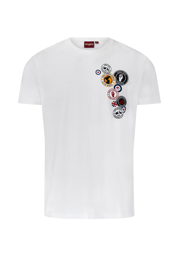 colour_Off White|Badges Graphic Print T-Shirt by Merc London