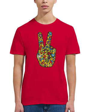 Colour_Red|Peace Printed T-Shirt Merc x Phigment