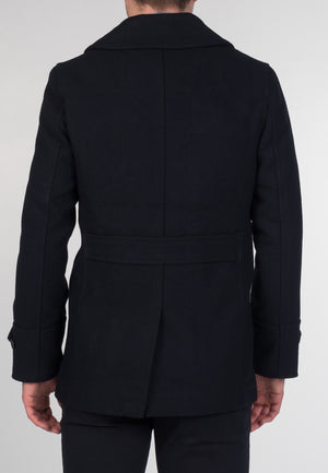 colour_Dark Navy|Doyle Pea Coat - Merc London