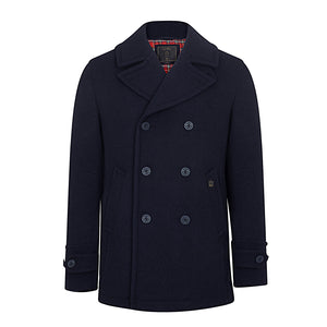 colour_Dark Navy|Doyle Pea Coat - Merc London