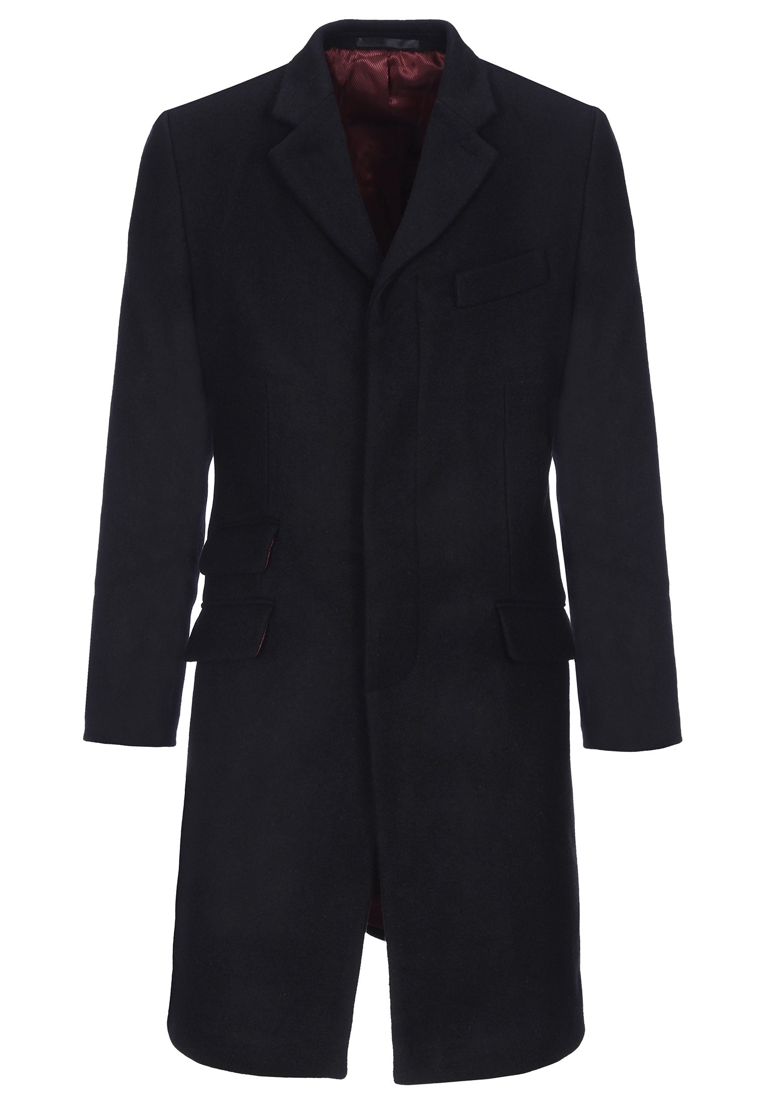 colour_Black|WALESBY Tailored wool overcoat - Merc London
