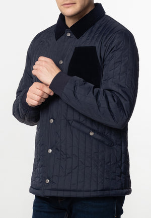 colour_Navy|Charter Quilted Jacket - Merc London