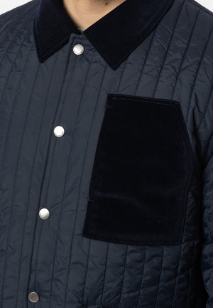 colour_Navy|Charter Quilted Jacket - Merc London
