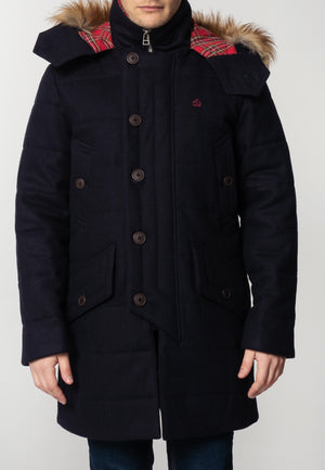 colour_Dark Navy|Raleigh Padded Parka - Merc London