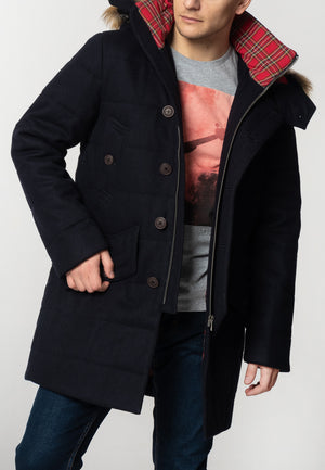colour_Dark Navy|Raleigh Padded Parka - Merc London