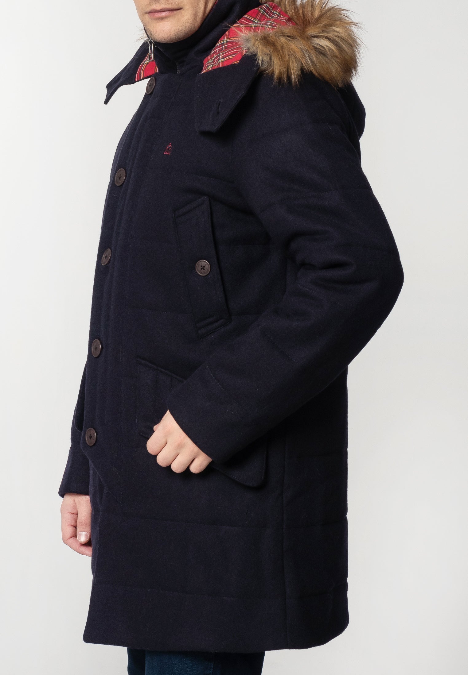 colour_Dark Navy|Raleigh Padded Parka - Merc London