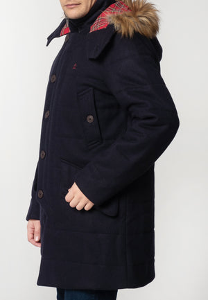 colour_Dark Navy|Raleigh Padded Parka - Merc London