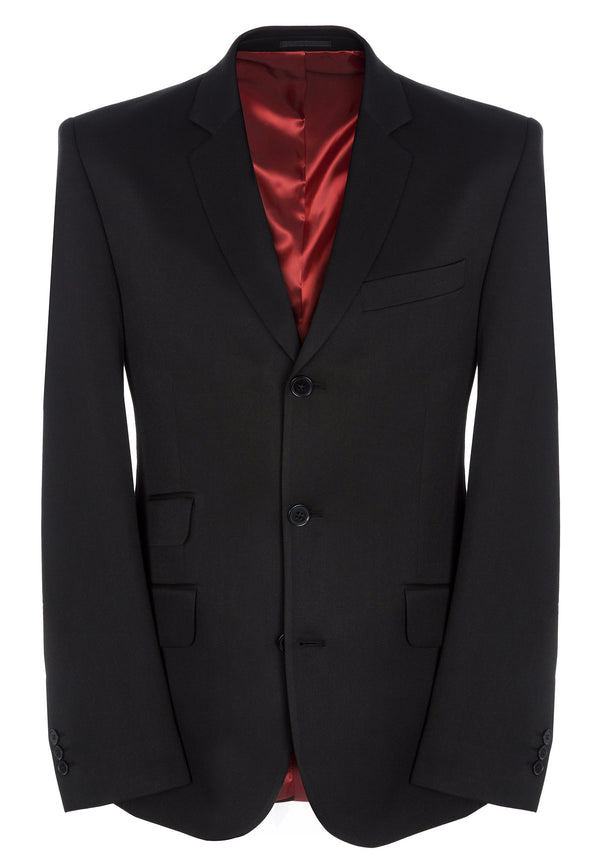 colour_Black|Plain Black Suit Jacket - Merc London