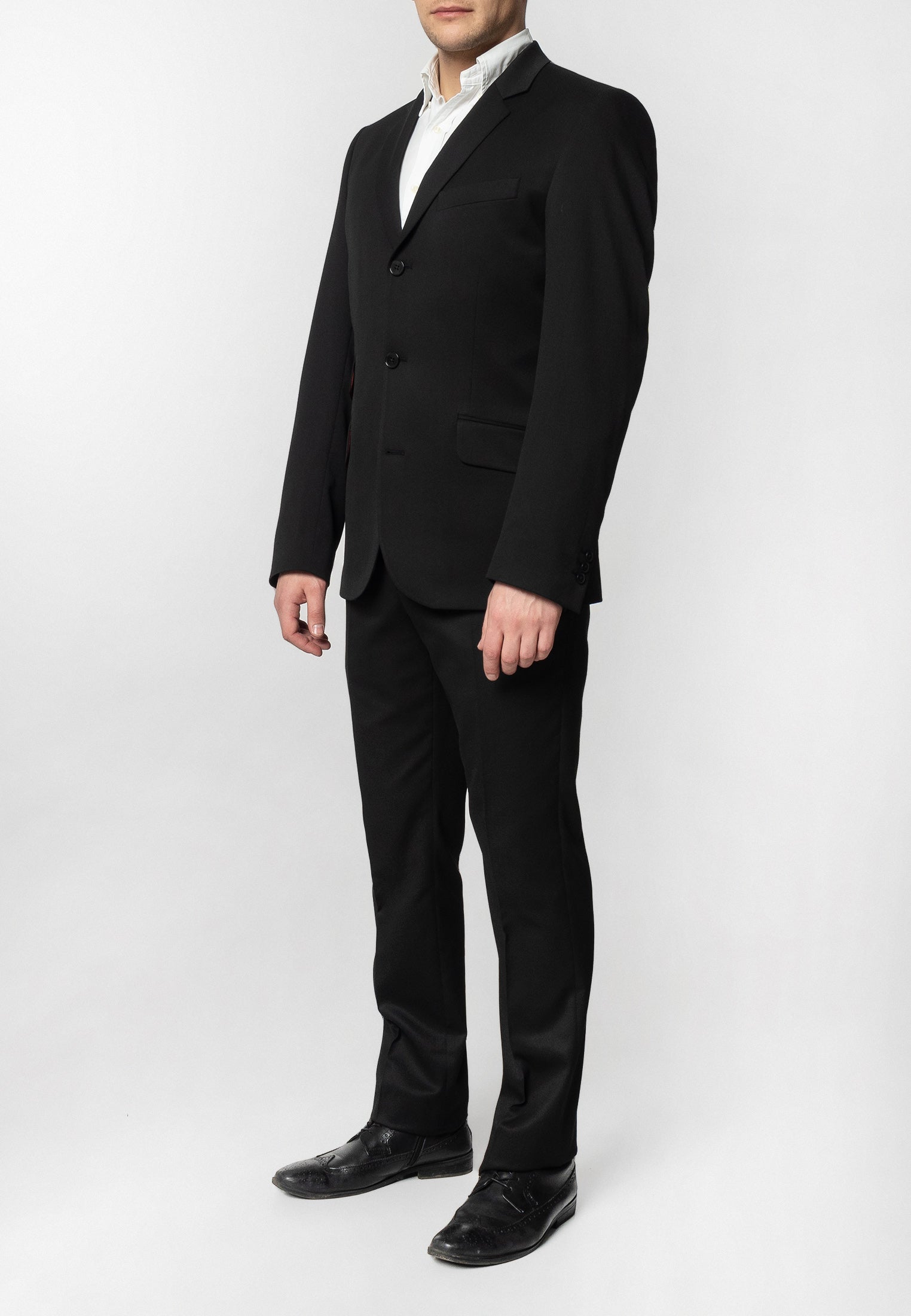 Plain Black Suit Trouser - Merc London