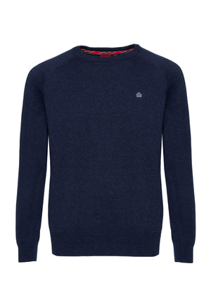 colour_Navy Marl|Berty Cashmere Blend Jumper - Merc London