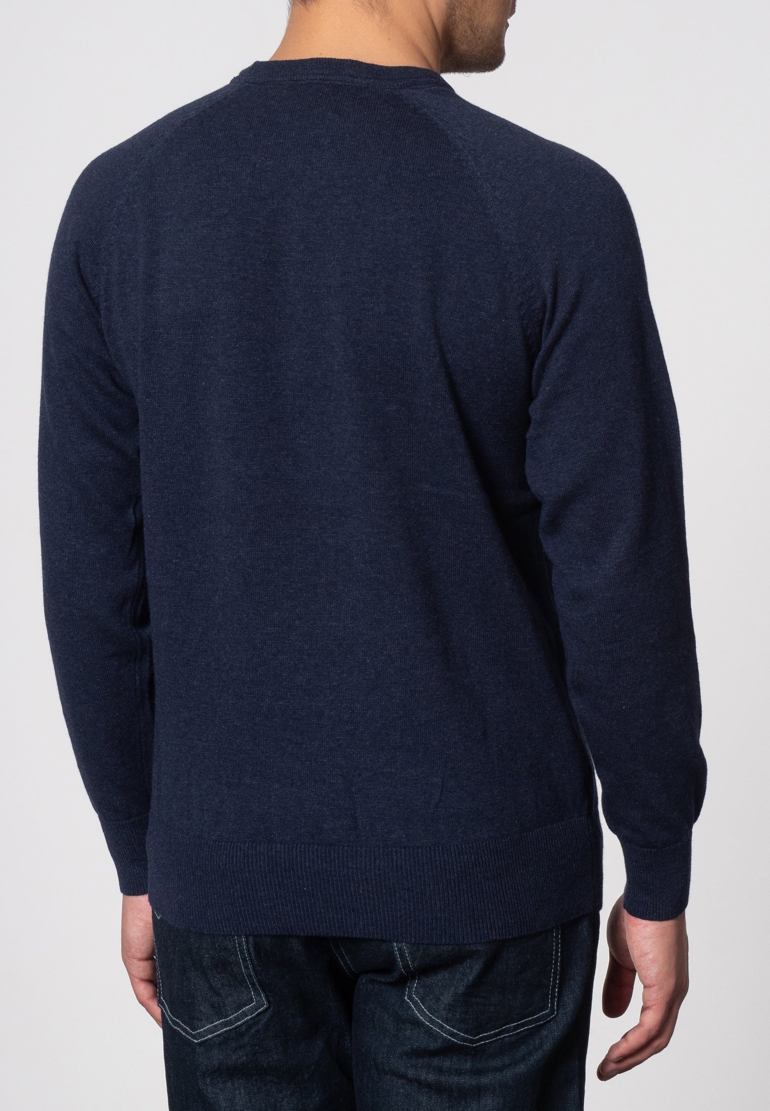 colour_Navy Marl|Berty Cashmere Blend Jumper - Merc London
