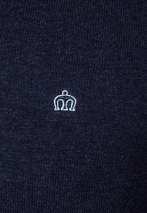 colour_Navy Marl|Berty Cashmere Blend Jumper - Merc London