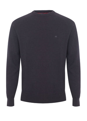 colour_Wine Marl|Berty Cashmere Blend Jumper - Merc London