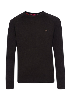 colour_Marl Khaki|Berty Cashmere Blend Jumper - Merc London