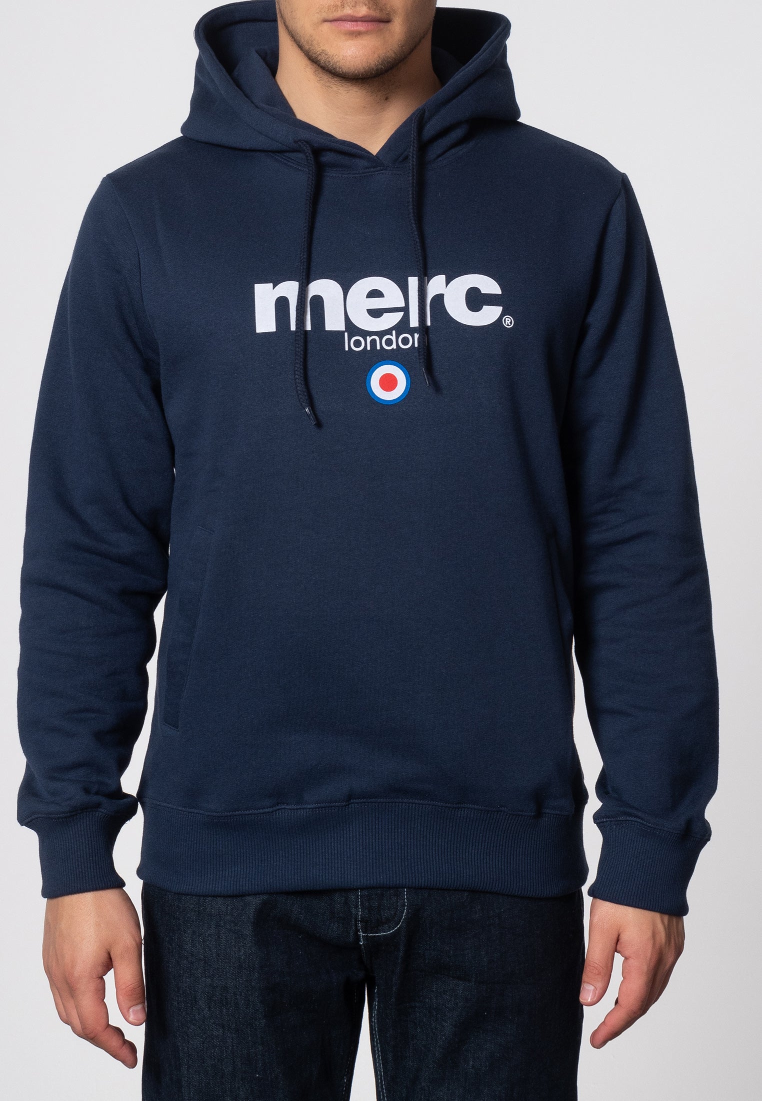 colour_Navy|Pill Hoodie Sweatshirt - Merc London
