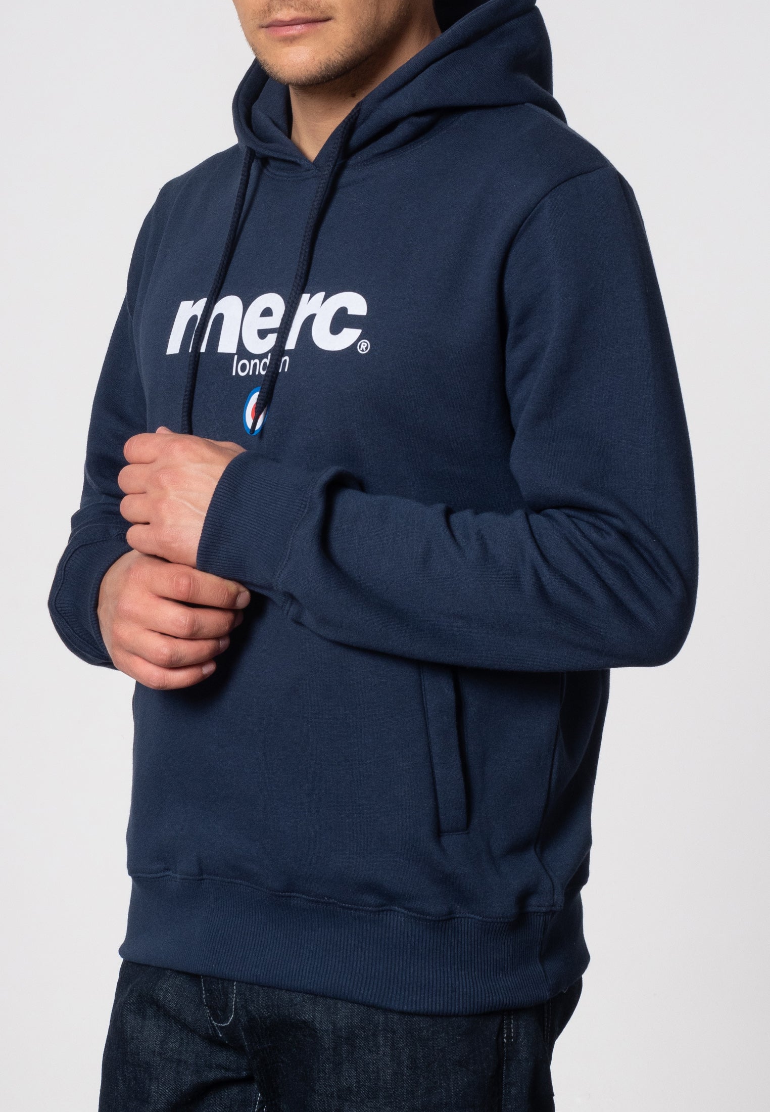 colour_Navy|Pill Hoodie Sweatshirt - Merc London