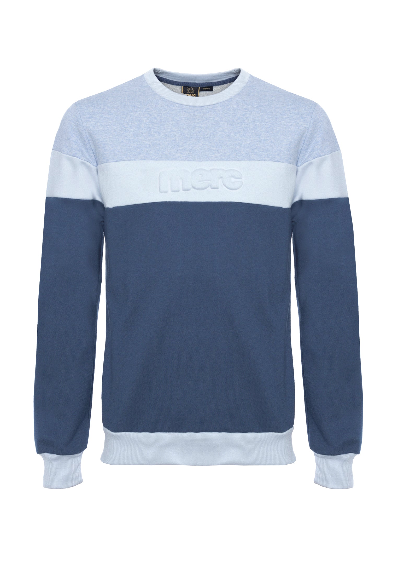 colour_Vintage Blue|Rutland Colour Block Sweatshirt - Merc London