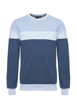 colour_Vintage Blue|Rutland Colour Block Sweatshirt - Merc London