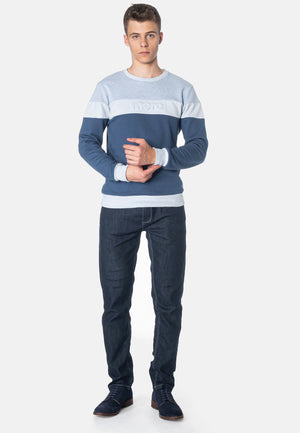 colour_Vintage Blue|Rutland Colour Block Sweatshirt - Merc London
