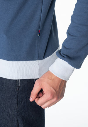 colour_Vintage Blue|Rutland Colour Block Sweatshirt - Merc London