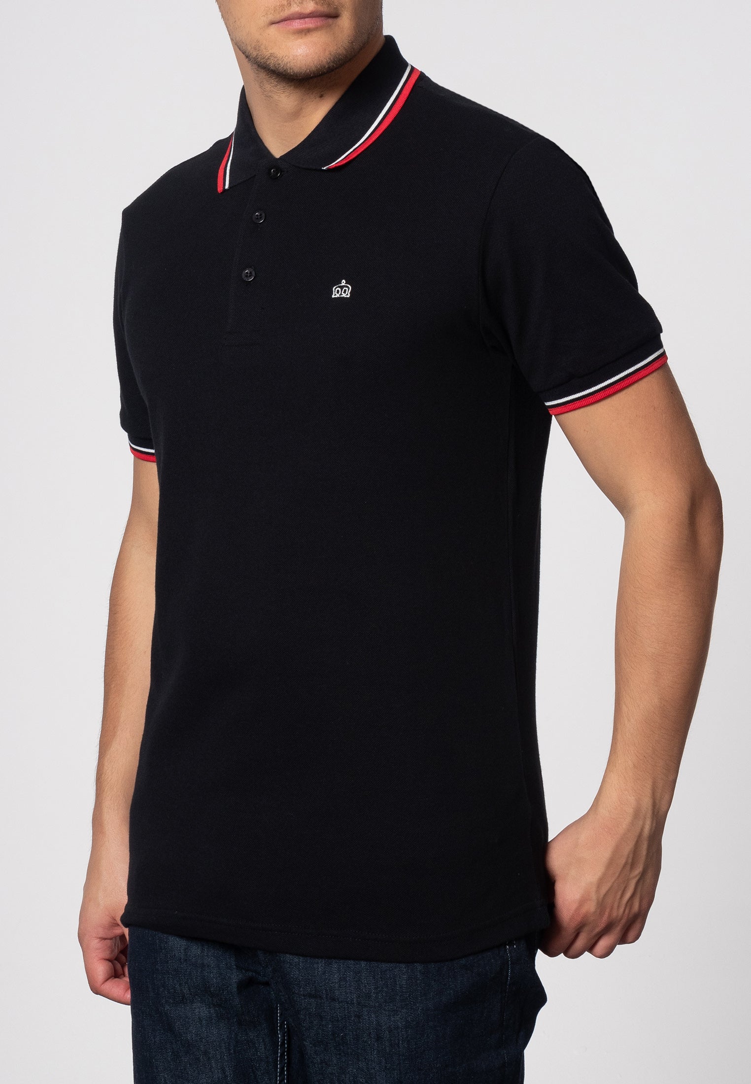 colour_Black|Card Polo Shirt - Merc London