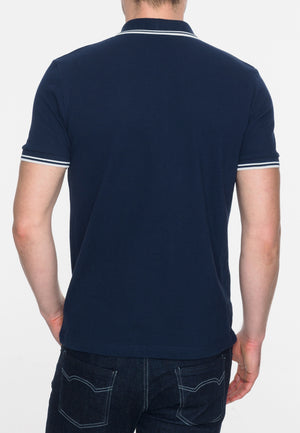 colour_Navy|Card Polo Shirt - Merc London