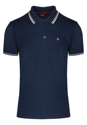 colour_Navy|Card Polo Shirt - Merc London