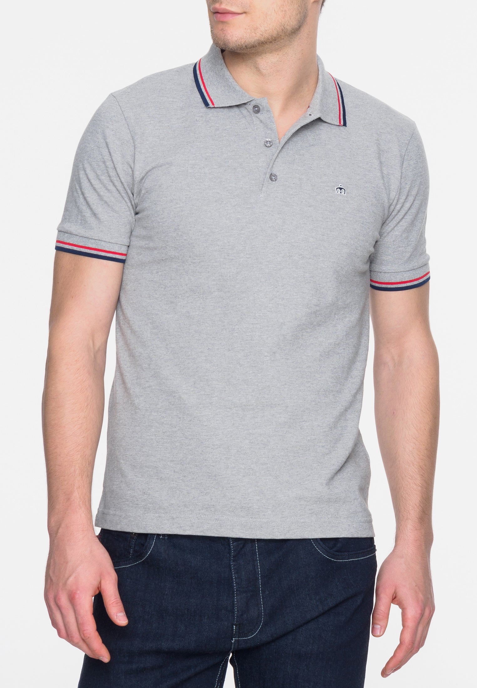 colour_Mineral Marl|Card Polo Shirt - Merc London