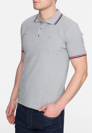colour_Mineral Marl|Card Polo Shirt - Merc London