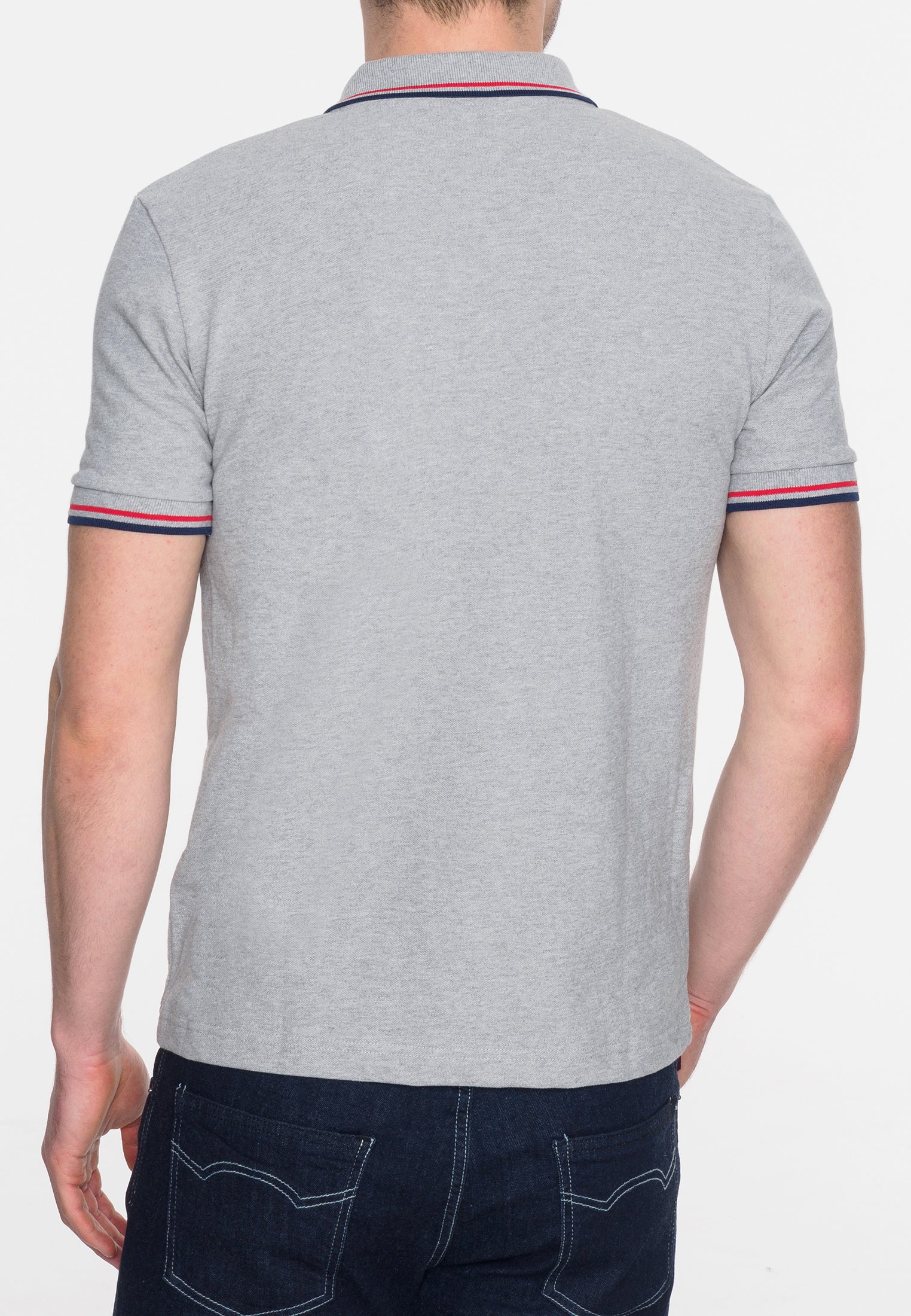 colour_Mineral Marl|Card Polo Shirt - Merc London