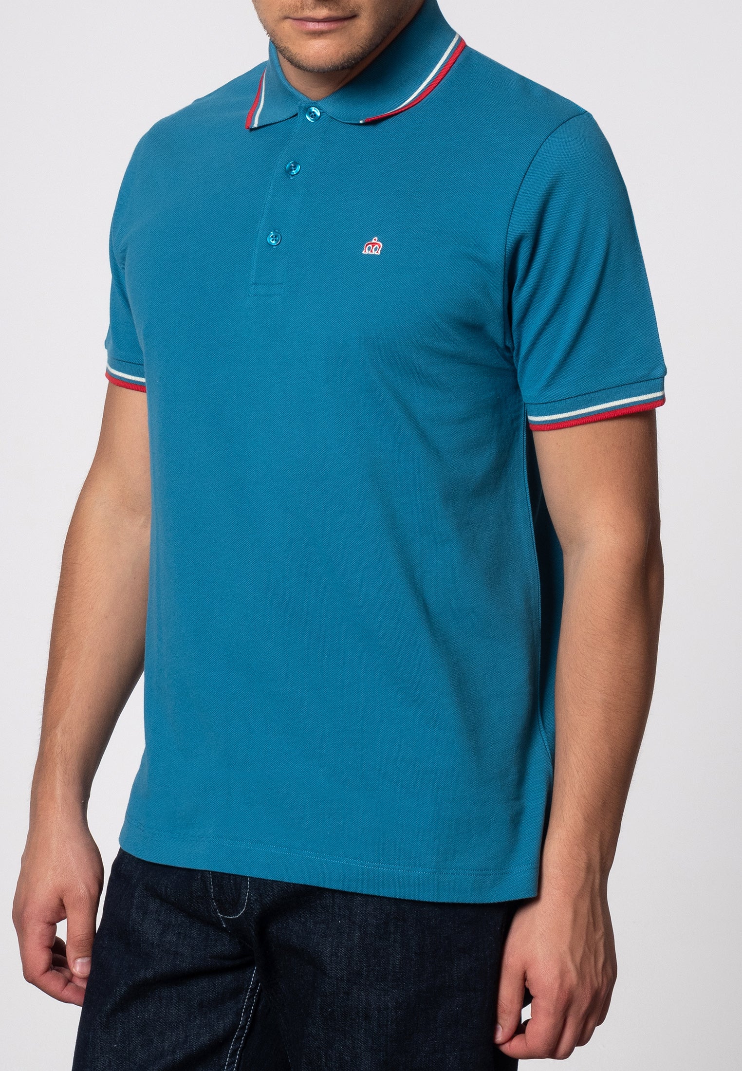 colour_Bright Blue|Card Polo Shirt - Merc London